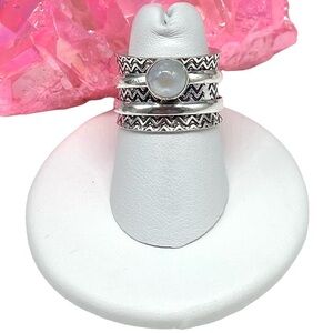 Silver Moonstone Ring